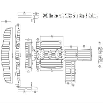 JZ 2020 Mastercraft NXT22 Swim Step & Cockpit Boat EVA Teak Decking 1/4" 6mm (Grey+Light Blue)