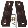 Cool Hand 1911 Wood Grips, Screws Included, Full Size(Government/Commander), Checker Diamond Cut, Ambi Safety Cut (Brown w/US Logo) view 1