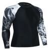 ADOREISM Quick-Dry Men's Long Sleeve Rash Guard UPF 50+ Compression Swim Shirt (Wolf, 3XL) view 3