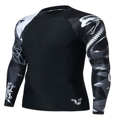 ADOREISM Quick-Dry Men's Long Sleeve Rash Guard UPF 50+ Compression Swim Shirt (Cobra, M)