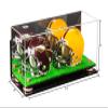 Better Display Cases Acrylic Double Mini - Miniature (not Full Size) Football Helmet or Mini Goalie Mask Display Case with Mirror Case, Pink Risers, Wall Mount and Turf Base (A019/V46) view 2