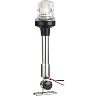Young Marine 9 inch 3-NM Navigation Anchor Lights All Round 360 White LED with Stainless Steel Bracket, 12-24V