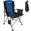 XGEAR Portable Camping Chair for Adutls - Heavy Duty Outdoor Camp Chairs - Folding Lawn Chair with Padded Hard Armrest Cup Holder Storage Pocket - Collapsible for Outdoor Fishing Garden view 1