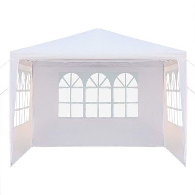 30'x10' Outdoor Canopy Tent,White Wedding Party Tent w/Removable Walls, Portable Home Use Waterproof Tent for Camping,Commercial Tent | Patio Parties Tent Sunshade Shelter (3 Sidewalls)
