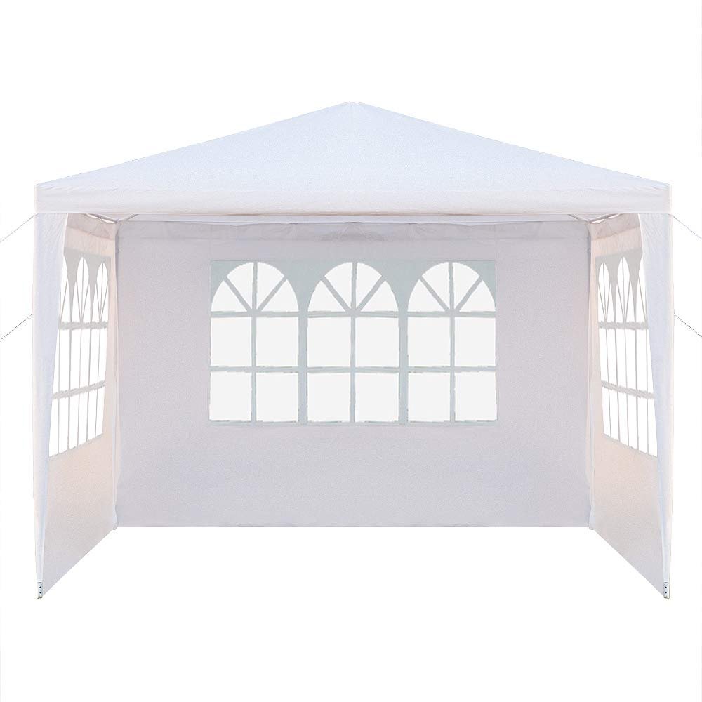 30'x10' Outdoor Canopy Tent,White Wedding Party Tent w/Removable Walls, Portable Home Use Waterproof Tent for Camping,Commercial Tent | Patio Parties Tent Sunshade Shelter (3 Sidewalls)