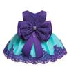WOCINL Baby Girls Lace Bowknot Flower Dresses Princess Wedding Birthday Pageant Baptism Christening Tutu Gown w/Headwear Purple 12-18M view 4