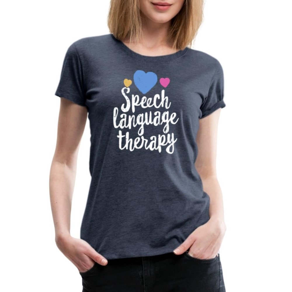 Spreadshirt SLP Gifts Love Speech Language Therapy Womens Premium T-Shirt, 3XL, Heather Blue