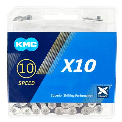 KMC Unisex's X10 10 Speed Chain, Silver/Black, 122 Link