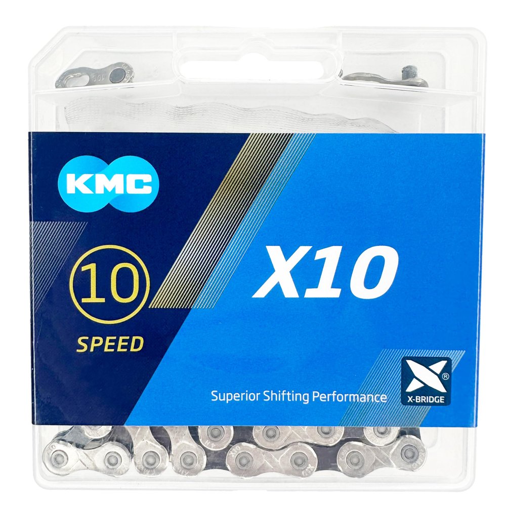 KMC Unisex's X10 10 Speed Chain, Silver/Black, 122 Link