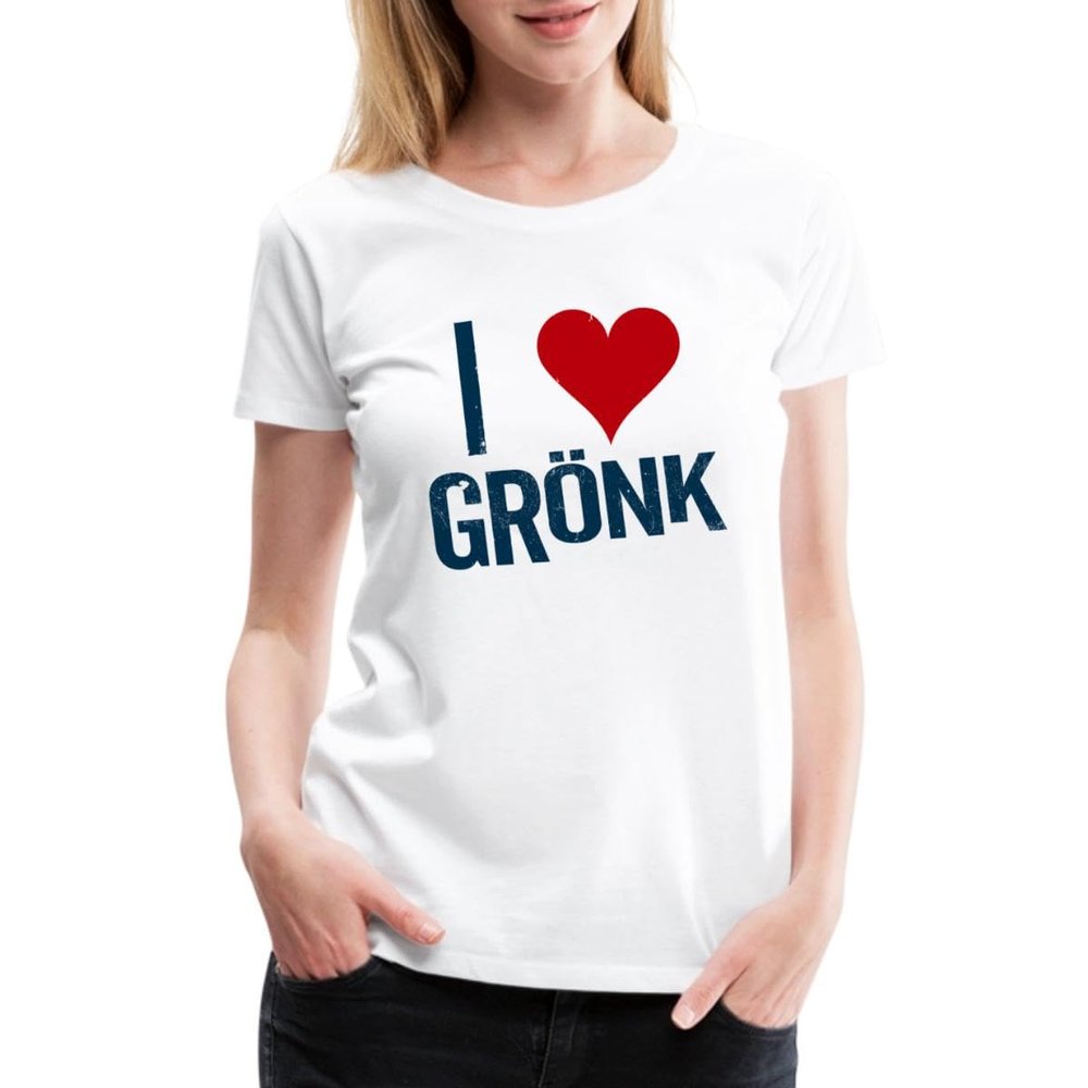 Spreadshirt Rob Gronkowski I Love Gronk Womens Premium T-Shirt, 3XL, White