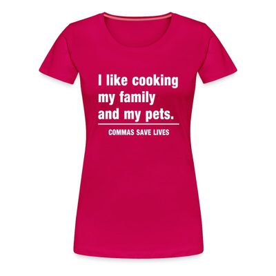 Spreadshirt Commas Save Lives Funny Grammar Womens Premium T-Shirt, 3XL, Dark Pink