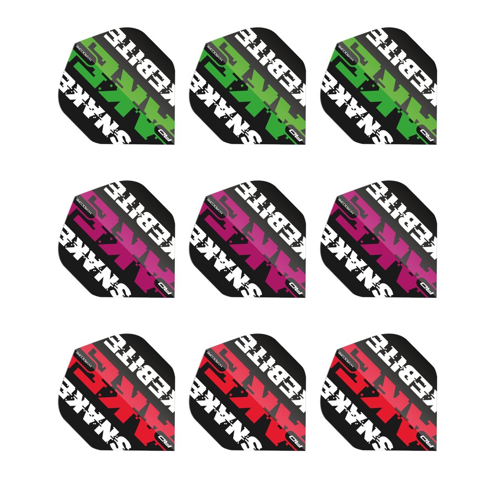 RED DRAGON Peter Wright Snakebite Assorted Hardcore Flight Pack - 3 Sets per Pack