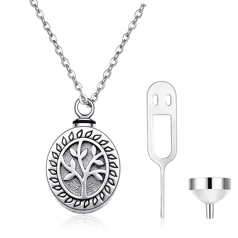 OIJH Atades Y Urnas,Artculos Conmemorativos Collar De Botella De Perfume De Acero Titanium Colgante Conmemorativo De Urnas De Mascotas para Hombres Y Mujeres