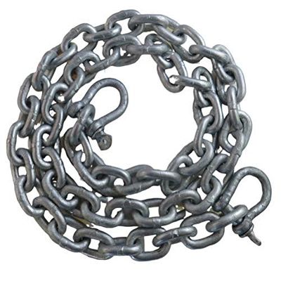 US Galvanized Windlass 1/4" x 10' ISO G4 Anchor Chain HDG with Galvanized Shackles