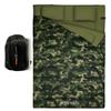SereneLife Backpacking Sleeping Bag Camping Gear - Double Sleeping Bag for Adults/Teens w/ 2 Pillows, Bag - Outdoor Lightweight Weather Proof Sleeping Bags - Camping, Hiking - SLSBCA (Camouflage) view 1