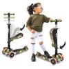 Hurtle Kids Scooter - Child Toddler Kick Scooter Toy with Foldable Seat - 3 Wheel Scooter with Adjustable Height, Anti-Slip Deck, Flashing Wheel Lights, for Boys/Girls 1-12 Year Old, Camouflage view 1
