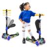 Hurtle ScootKid 3 Wheel Toddler Child Mini Ride On Toy Tricycle Scooter with Adjustable Handlebar, Foldable Seat, and Colorful LED Light Up Smooth Rolling Wheels, Graffiti view 1