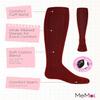 MeMoi Girls Wide Ribbed Cotton Blend Uniform Knee Socks Dark Maroon 7-8 view 4