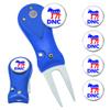Clip Wipes Democrat Divot Tool | Switchblade Style & 5 Democratic Ball Markers (Blue-DNC) view 1