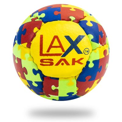 Lax Sak Soft Practice Lacrosse Balls - Same Weight & Size as a Regulation Lacrosse Balls, Great for Indoor & Outdoor Practices, Less Bounce & Minimal Rebounds - Puzzle, 24 Pack