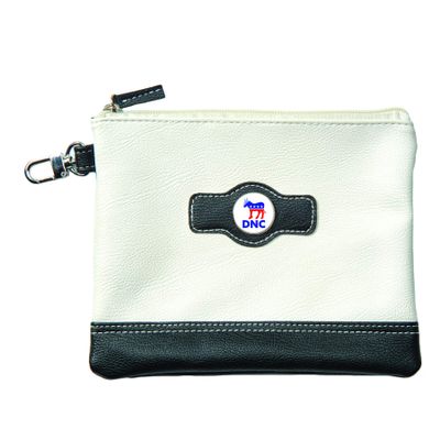 Clip Wipes Democrat Golf Pouch with Zipper | Democratic Golf Accessories Pouch (White-DNC)