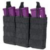 Black - MOLLE PALS Modular Tactical Open Top Triple Magazine Mag Pouch view 1