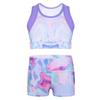 easyforever Kids Girls 2pcs Tankini Sports Ballet Dance Outfit Colorful Tie-dye Gymnastics Leotard Swimwear Colorful 14 Years view 1