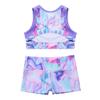 easyforever Kids Girls 2pcs Tankini Sports Ballet Dance Outfit Colorful Tie-dye Gymnastics Leotard Swimwear Colorful 14 Years view 4