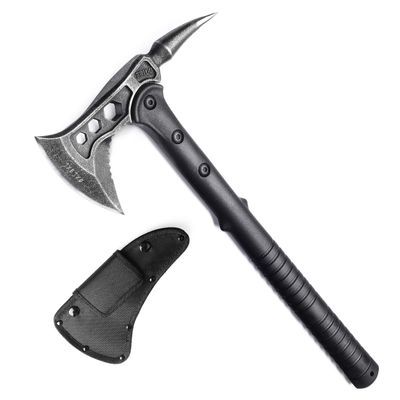 JXE JXO Camping Axe, Tomahawk with Spike, Survival Hatchet with Sheath, Nylon Fiber Handle for Outdoor Survival Hiking Camping 14.5 inch