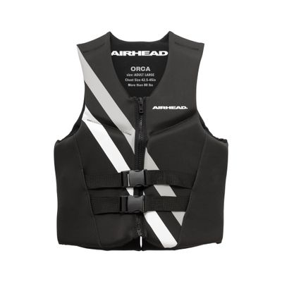 Airhead ORCA Kwik-Dry NeoLite Flex Life Jacket for Adults & Kids - USCG Approved Life Vest for Men, Women, Youth & Child, Watersports Vest for Boating, Tubing & PWC, Large, Black