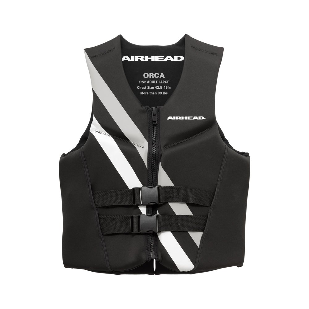 Airhead ORCA Kwik-Dry NeoLite Flex Life Jacket for Adults & Kids - USCG Approved Life Vest for Men, Women, Youth & Child, Watersports Vest for Boating, Tubing & PWC, Large, Black