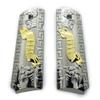 1911 Grip Panels Full Size Nickel Gold - Metal 1911 Grips view 1