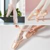 DoGeek Satin Pointe Shoes for Girls and Ladies Professional Ballet Dance Shoes with Ribbon for School or Home Pink view 2