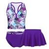 Aislor Kids Girls Tankini Costumes Outfits Summer Swimming Swimsuit Swimwear Bathing Suit Purple Skirts 12 Years view 1