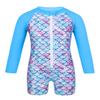 Aislor Infant Baby Girls Long Sleeves Mermaid Fish Scales Pattern Leotard Jumpsuit Swimsuit Swimming Swimwear Blue 6-12 Months view 1