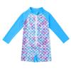 Aislor Infant Baby Girls Long Sleeves Mermaid Fish Scales Pattern Leotard Jumpsuit Swimsuit Swimming Swimwear Blue 6-12 Months view 3