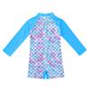 Aislor Infant Baby Girls Long Sleeves Mermaid Fish Scales Pattern Leotard Jumpsuit Swimsuit Swimming Swimwear Blue 6-12 Months view 4
