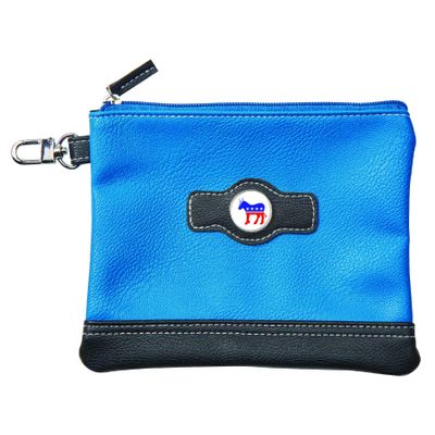 Clip Wipes Democrat Golf Pouch with Zipper | Democratic Golf Accessories Pouch (Blue-Seal)