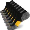 WANDER Men's Athletic Running Socks 7 Pairs Thick Cushion Ankle Socks for Men Sport Low Cut Socks 6-9/10-12 (7 Pairs Black Yellow, Shoe Size: 12-14) view 1
