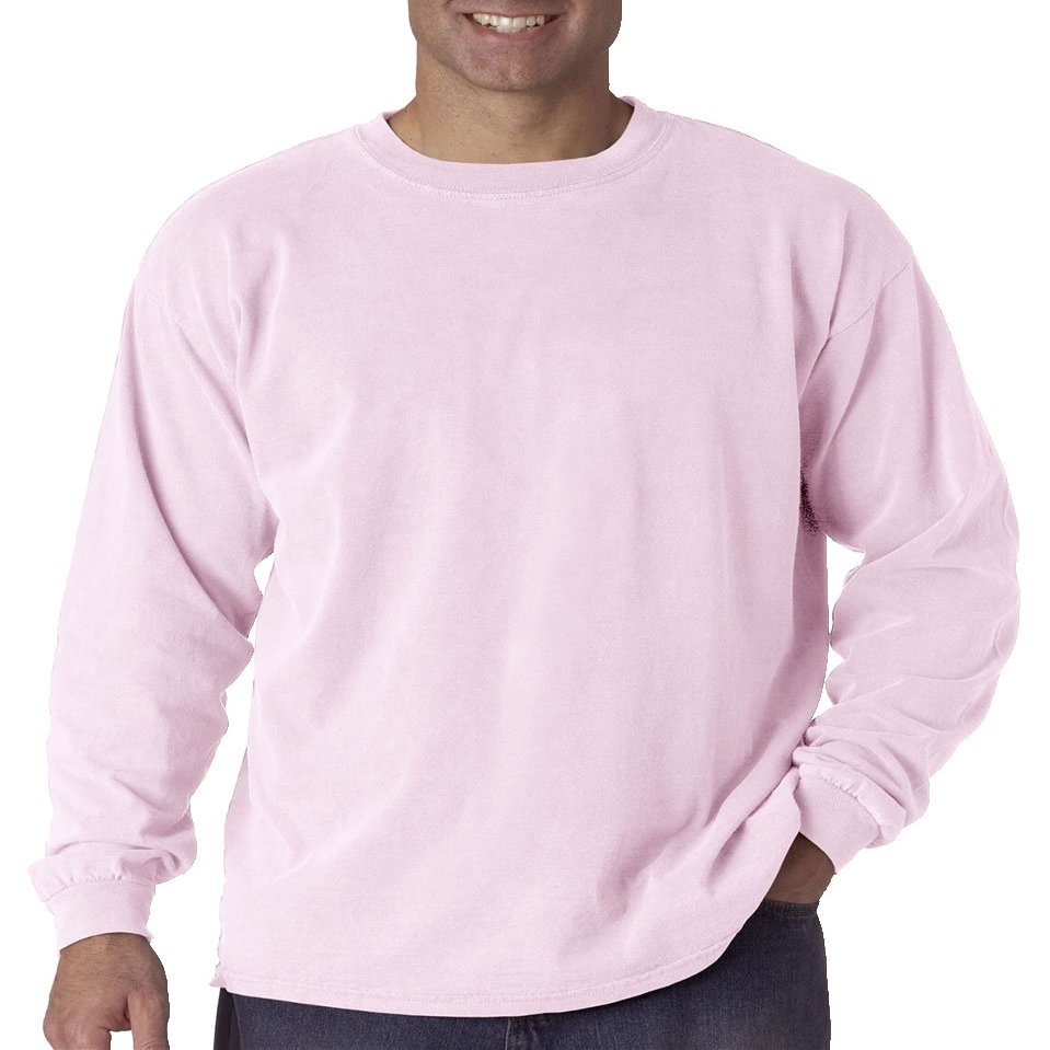 Comfort Colors Adult Long Sleeve Tee, Style 6014 (Large, Blossom)