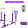 Costzon Double Horizontal Bars, Junior Gymnastic Training Parallel Bars w/11-Level 38-55" Adjustable Heights, 264lbs Capacity, Ideal for Indoors, Outdoor, Home Practice (Purple) view 2