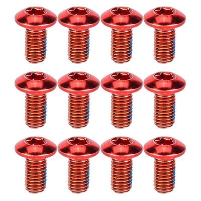 BESPORTBLE Bike Tool Kit Titanium Steel Screw 1 Box/12PCS Titanium Steel Brake Pad Screws for Mountain Bike (Red)