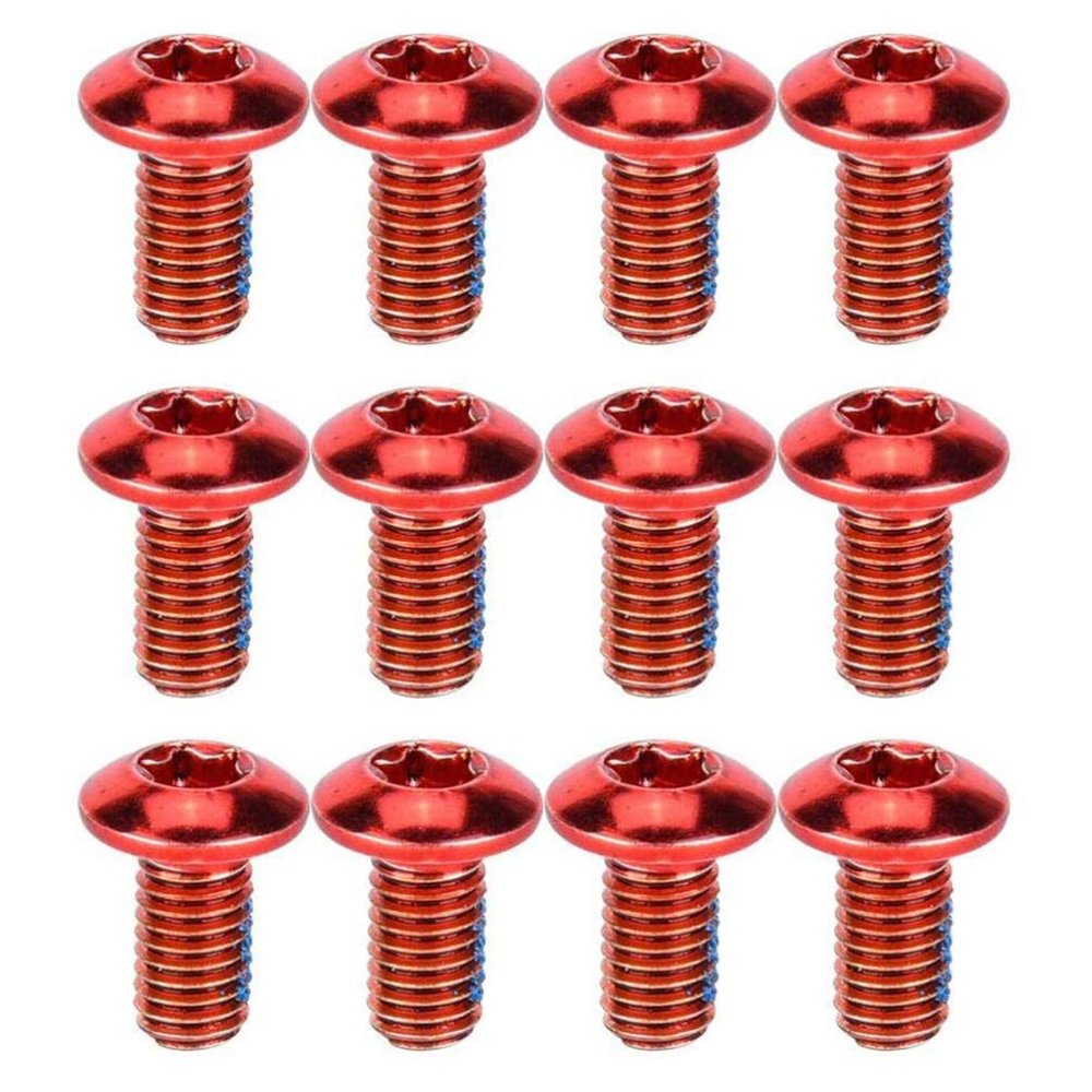 BESPORTBLE Bike Tool Kit Titanium Steel Screw 1 Box/12PCS Titanium Steel Brake Pad Screws for Mountain Bike (Red)