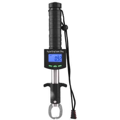 3 in 1 Digital Fish Grip Scale,25kg/55lb Fish Lip Grabber Fish Lip Grip with 1M Tape Measure ??Black)