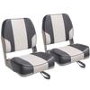 Leader Accessories A Pair of New Low Back Folding Boat Seat(2 seats) (C-White/Charcoal) view 1