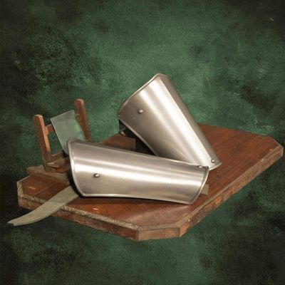 ARTIZANSTORE Metal Armor for LARP-Militia Armor for Men-Arm Rails-Light, Handwork