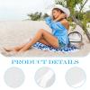 1Pcs Women Wide Brim Straw Hat Foldable Beach Floppy Sun Hat White for Head Circumference 22-22.8in view 4