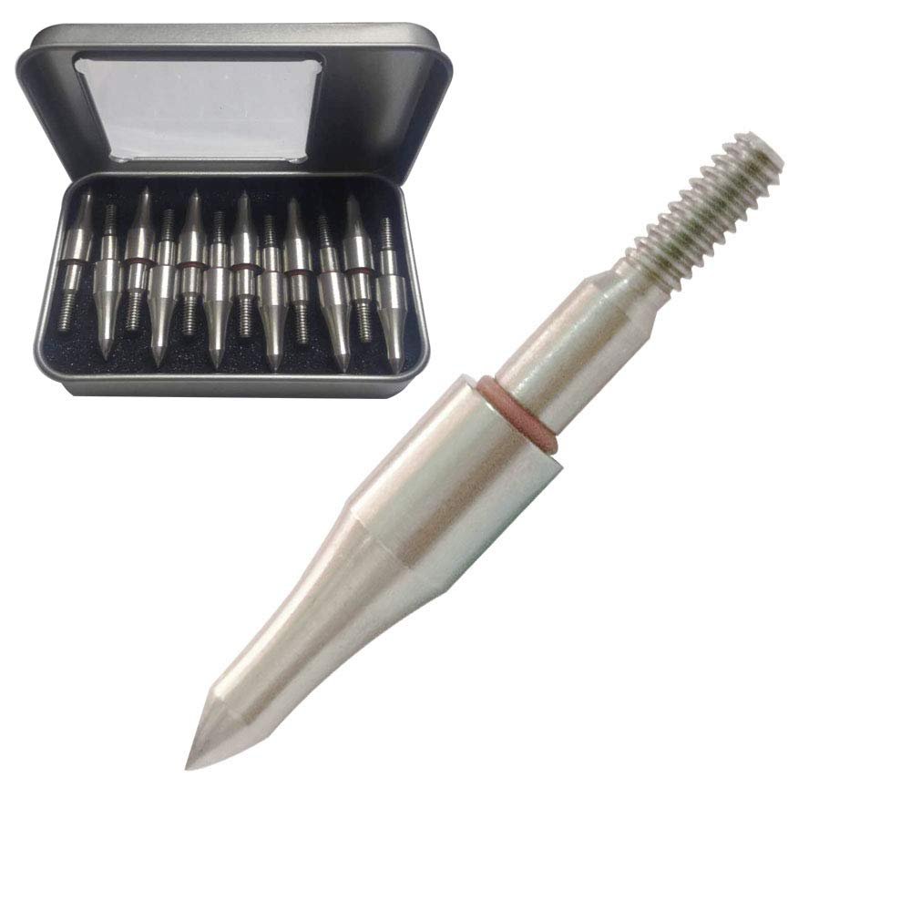 125 Grain Archery Field Points Stainless Steel Aroow Bullt Ponts with Arrow Pedesta for Target Practice 5/16(12Pack)