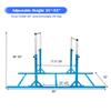 Costzon Double Horizontal Bars, Junior Gymnastic Training Parallel Bars w/11-Level 38-55" Adjustable Heights, 264lbs Capacity, Ideal for Indoors, Outdoor, Home Practice (Blue) view 4