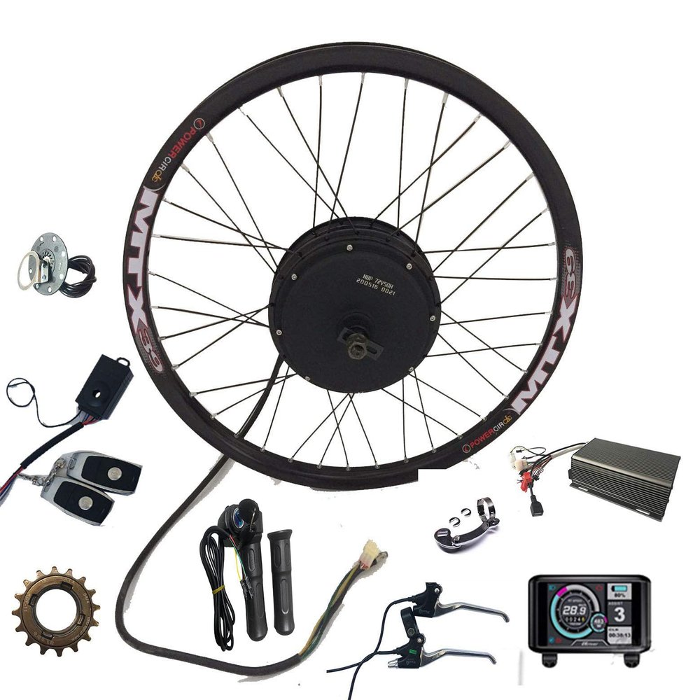 QS 3000W Brushless Hub Motor,72V 80A Sabvoton Controller, TFT Color Display,with PAS and Alarm, 3000W Electric Bike Conversion Kit (28inch Rear)